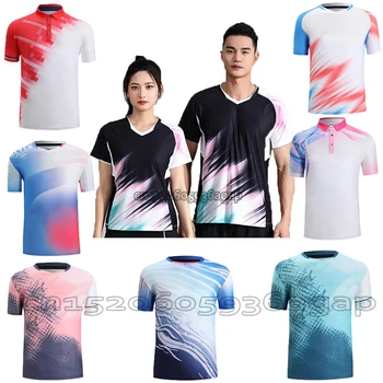 2023 Новая быстросохнущая спортивная рубашка для тенниса для мужчин, женщин, детей, футболка для бадминтона для мальчиков и девочек, футболки для настольного тенниса для пар, спортивные рубашки