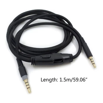 3,5 мм Сменный удлинительный кабель длиной 1,5 м, кабель для наушников, аудиокабель для Kingston- HyperX-Cloud для HyperX-Cloud Alpha Gaming