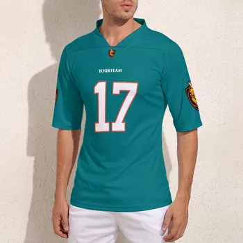 Команда по индивидуальному заказу Майами № 17 Зеленая майка для регби Спортивная одежда Модные футбольные майки Мужские футболки для регби на заказ