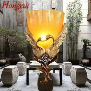Настенное бра Hongcui Contemporary Swan с золотым светодиодом, романтическое креативное освещение для дома, гостиной, спальни