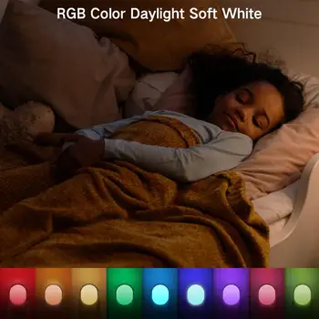 Светодиодный ночник с дистанционным управлением, низким энергопотреблением, регулируемой подсветкой без мерцания, US Plug Smart 16 цветов RGB Night Light