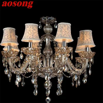 Современная роскошная люстра AOSONG, светодиодные хрустальные подвесные светильники для дома, виллы в отеле, зала