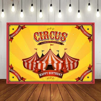 Фон для дня рождения мальчиков и девочек из цирка, Красный цирковой шатер, золотой фон для фотографий, баннер, декор стен, реквизит